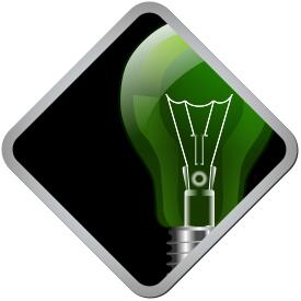 Vector image of green and black lightbulb icon