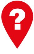 Location pointer with help sign vector drawing