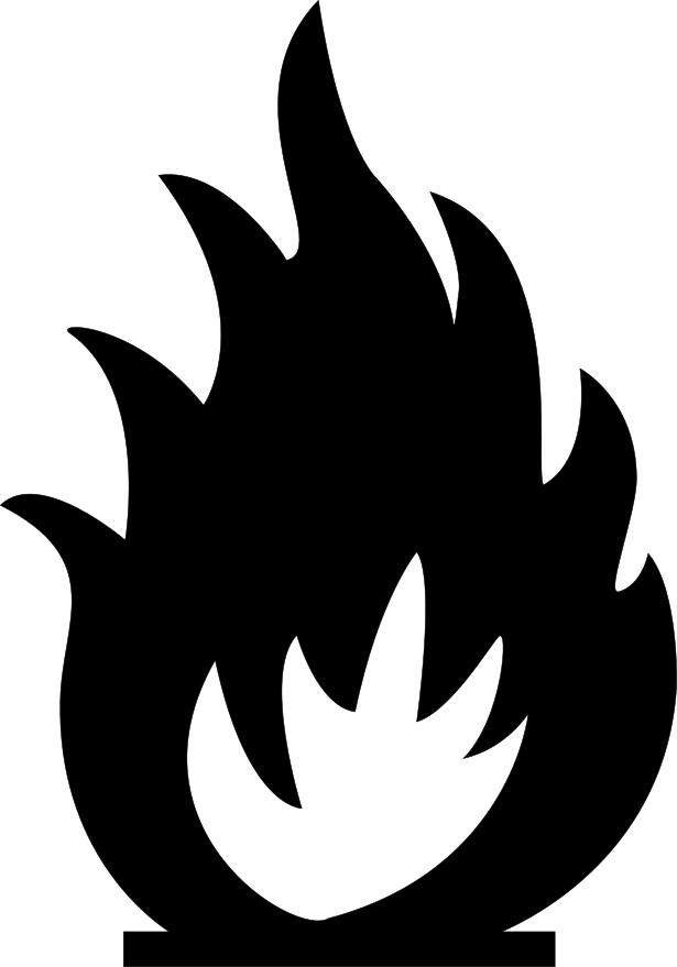 Vector image of international fire warning symbol