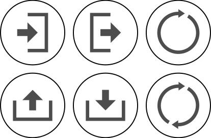 Vector clip art of set of icons for application design