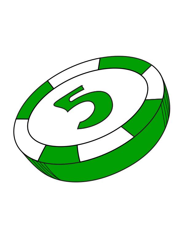 Vector clip art of green gambling coin