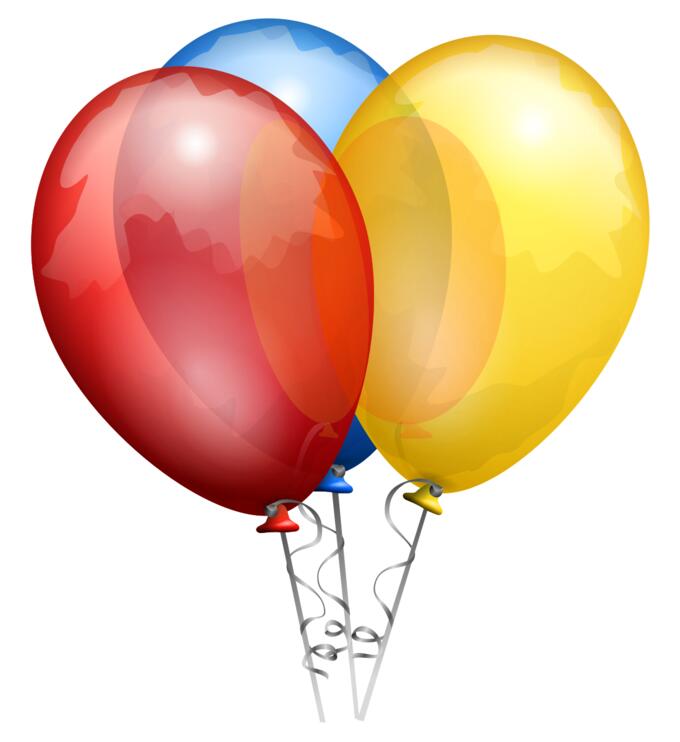Vector illustration of three decorated party balloons
