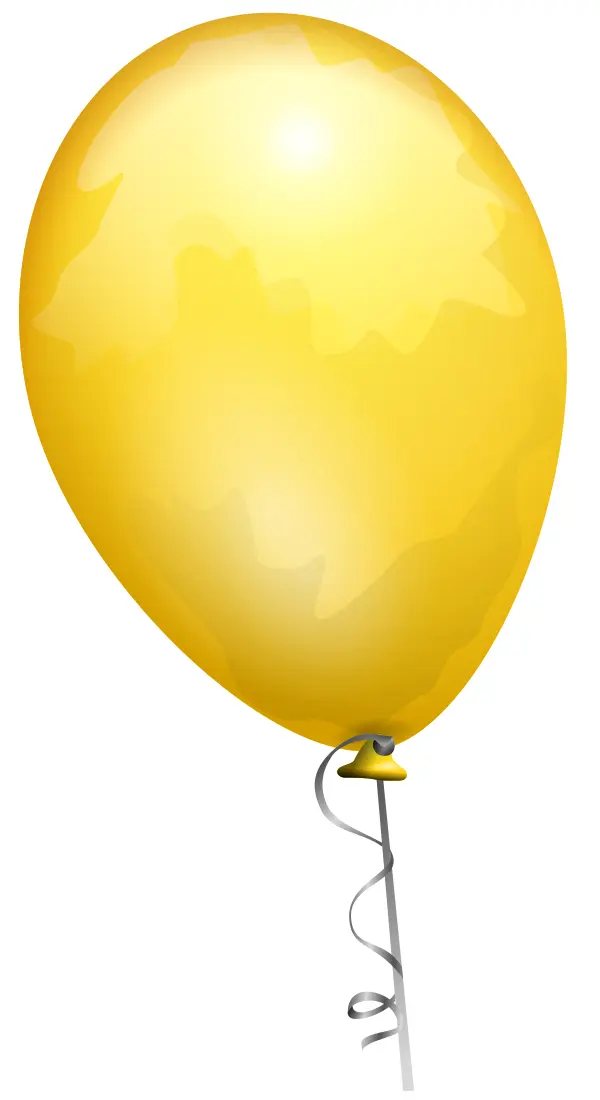Vector clip art of yellow balloon on a decorated string