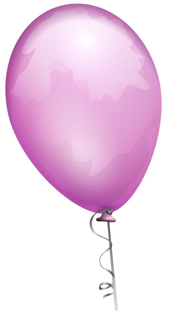 Vector image of purple balloon on a decorated string