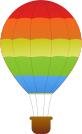 Horizontal green,red and blue stripes hot air balloon vector graphics