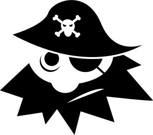 Vector clip art of abstract pirate head