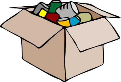 Vector clip art of cardboard box full of waste