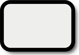 Rectangular white button with thick black frame vector graphics