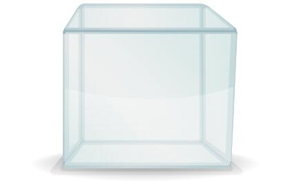 Vector image of transparent cube box
