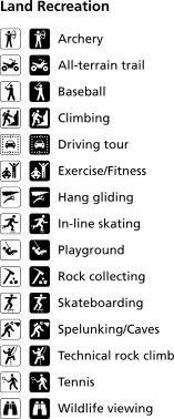 Vector clip art of set of recreation map pictograms