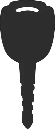 Vector image of black silhouette car door key