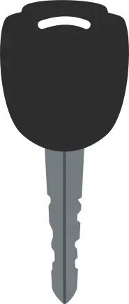Grayscale vector image of car door key