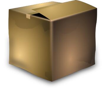Vector image of used brown cardboard box