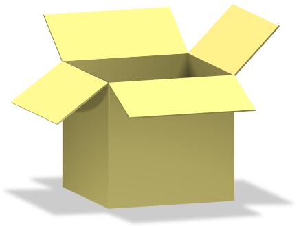 Vector image of opened yellow carton box