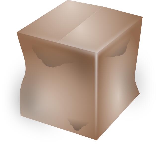 Vector image of dirty cardboard box