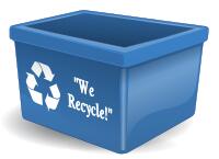 Empty blue recycling bin vector clip art