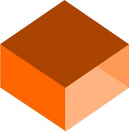 3D orange box vector drawing