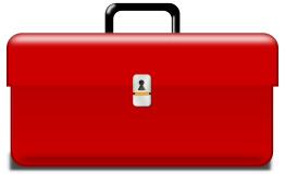 Vector drawing of red metallic toolbox