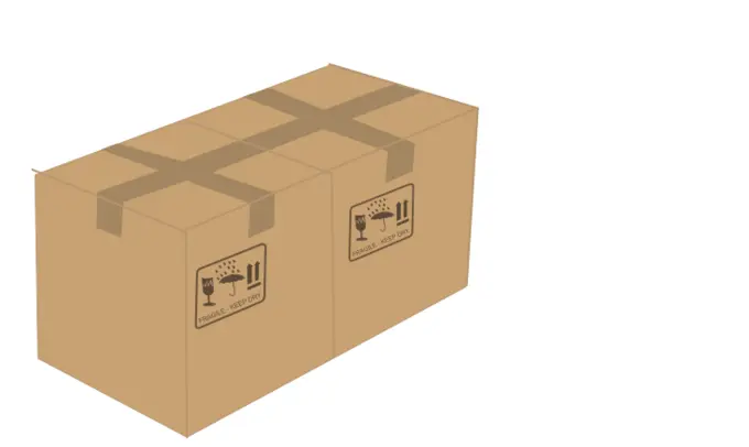 Vector image of 2 sealed cardboard boxes next to each other
