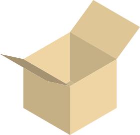 Vector image of yellow packaging box wide open