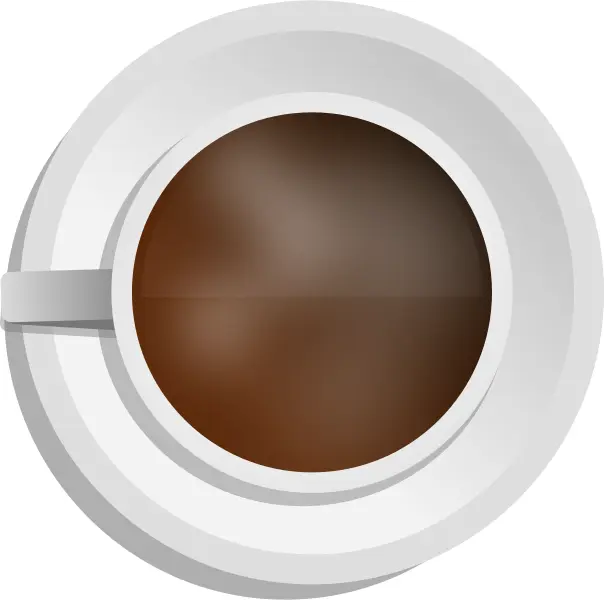 Vector illustration of photorealistic coffee cup with top view