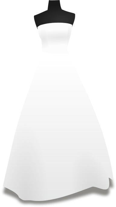 White wedding dress on a stand vector image