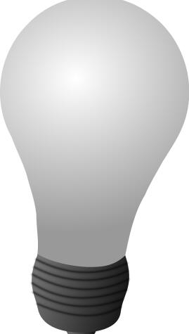 Grayscale vector image of a lightbulb