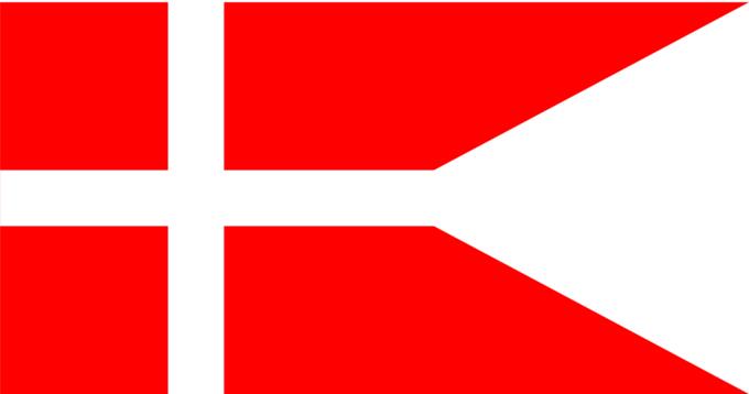 National flag of Denmark in its split form vector graphics
