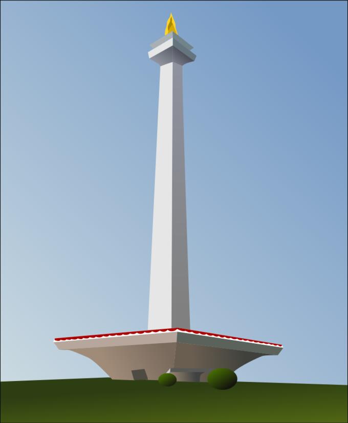 The National Monument in Indonesia vector illustration