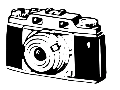 Vector image of classic Russian style camera