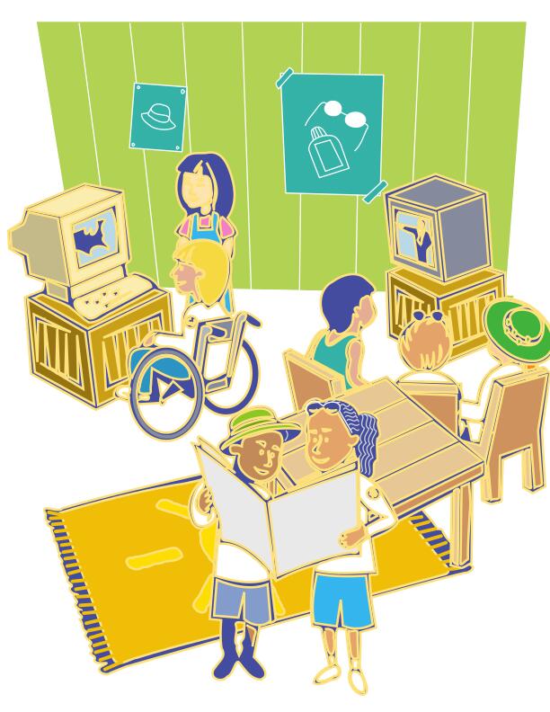 Vector image of sunny living room scene