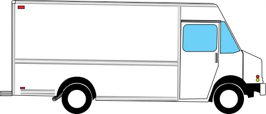 vector illustration of box truck from side