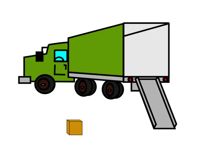 Vector illustration of opened empty moving truck
