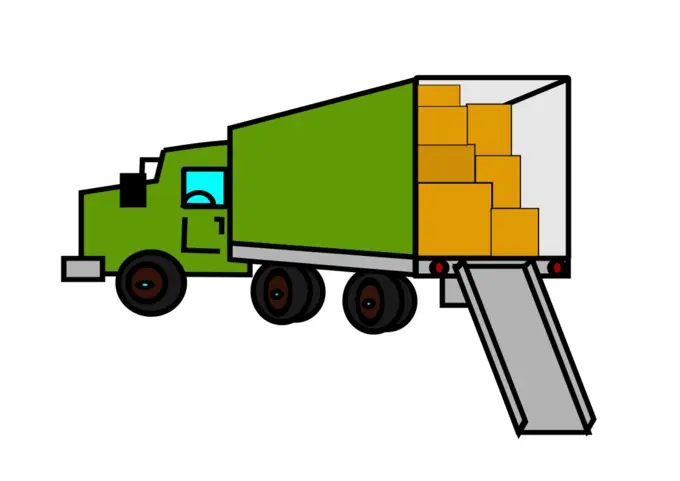 Opened relocation truck vector clip art