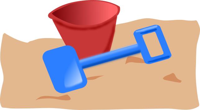 Kids bucket and spade vector clip art