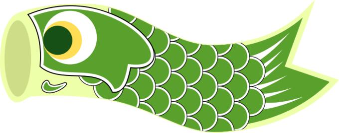 Vector graphics of green Koinobori