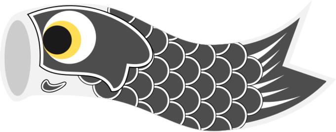Vector graphics of grey Koinobori