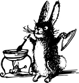 Vector image of cooking rabbit
