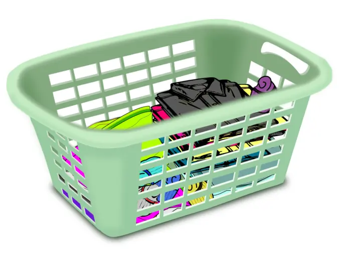 Basket with dirty laundry vector clip art