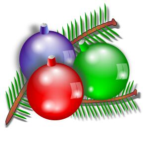 Three Christmas ornaments vector image