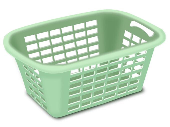 Plastic laundry basket vector drawing
