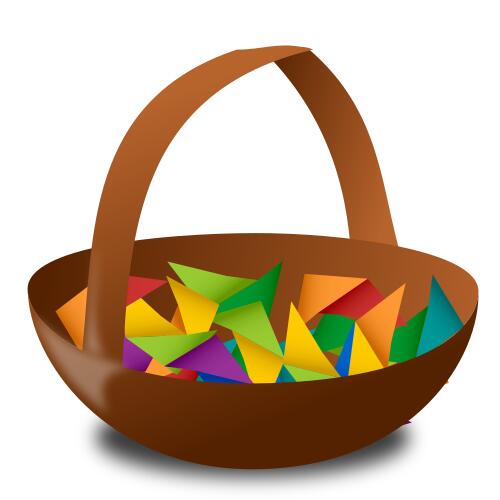 Empty Easter basket vector illustration
