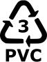 Recyclable polyvinyl chloride sign vector graphics