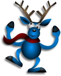 Vector drawing of dancing raindeer
