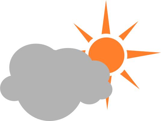 Color symbol for partly cloudy sky vector graphics