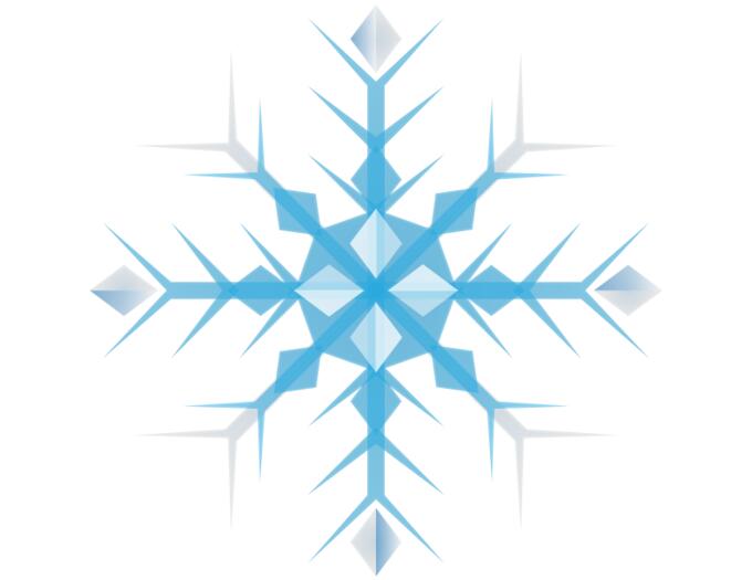 Simple geometric snowflake vector illustration