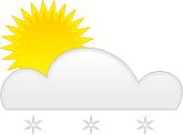 Pastel colored symbol for sunny with snow vector illustration