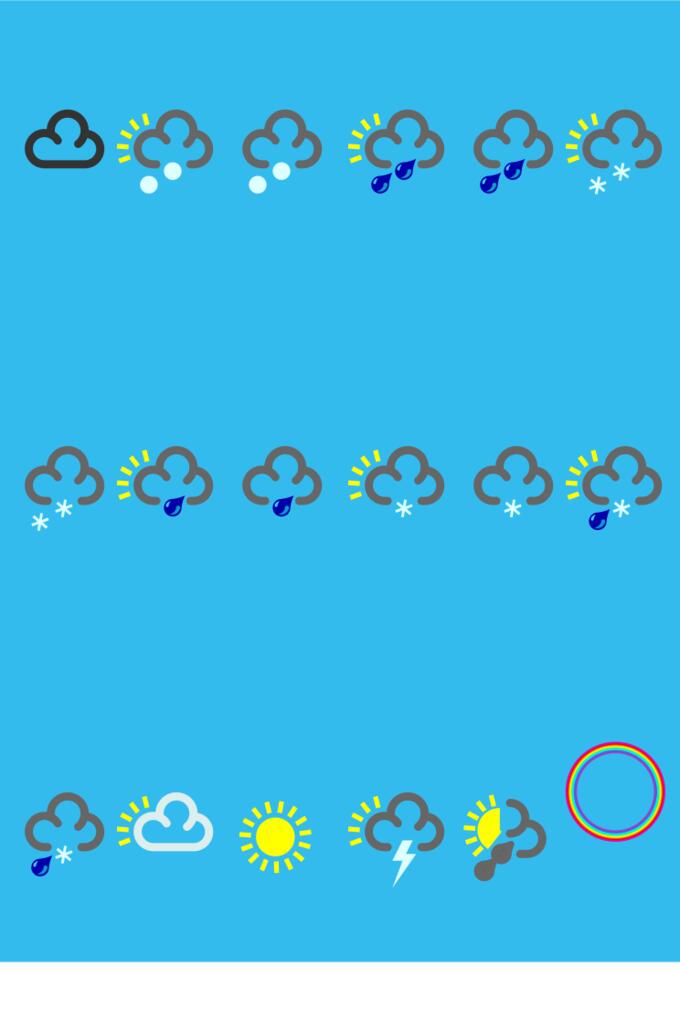 Vector image of weather forecast color symbols