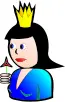 Queen of diamonds cartoon vector image