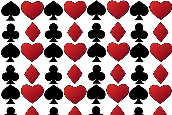 Vector image of hearts, spades, diamonds and clubs signs